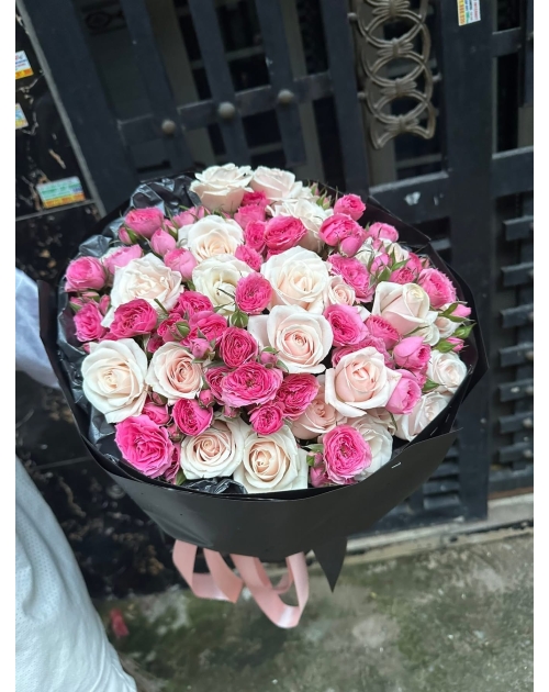 Bó hoa Hồng kem mix Hồng sophia