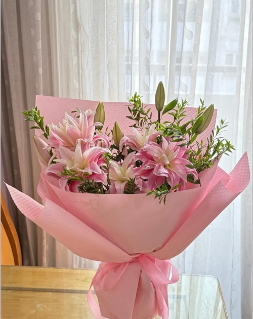 Bó hoa ly kép hồng 