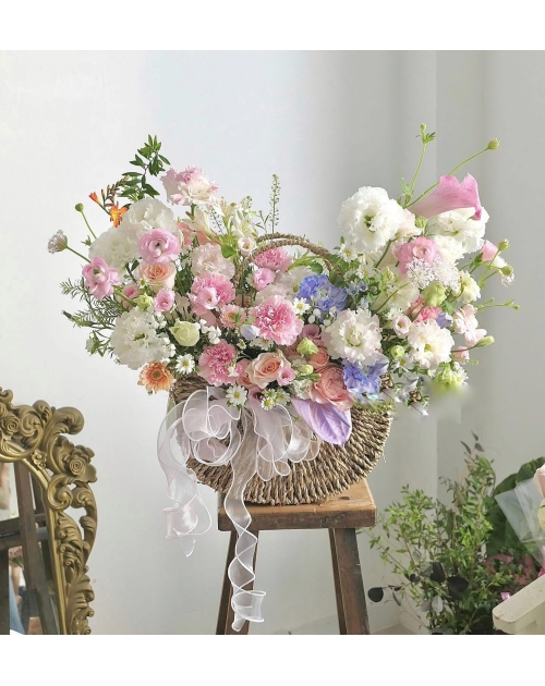 Giỏ hoa xinh tone paster