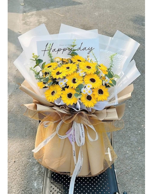 Bó hoa tốt nghiệp hoa hướng dương sáp 