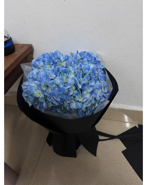 Hoa Tú cầu xanh dương hoa lụa