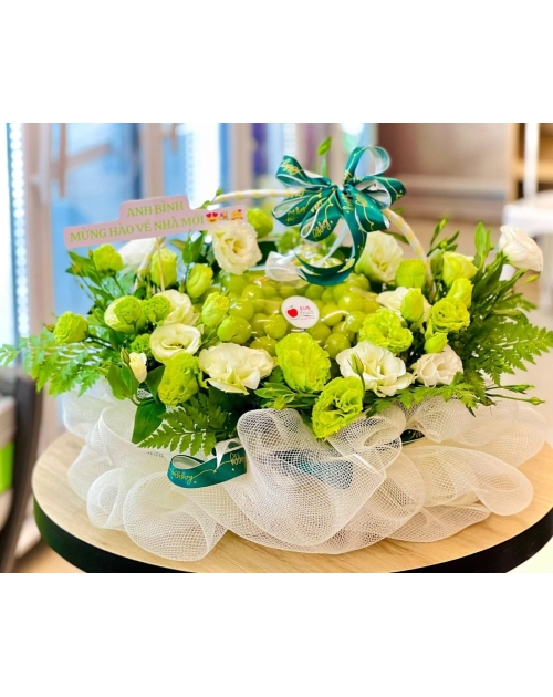 Giỏ trái cây nho xanh 