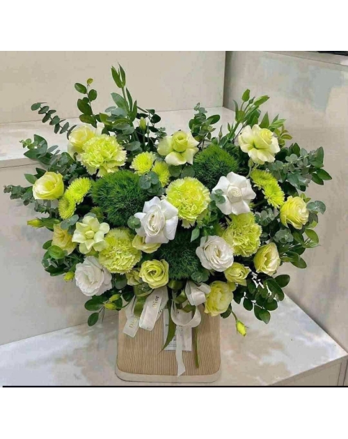 Giỏ hoa xanh lá quận 12