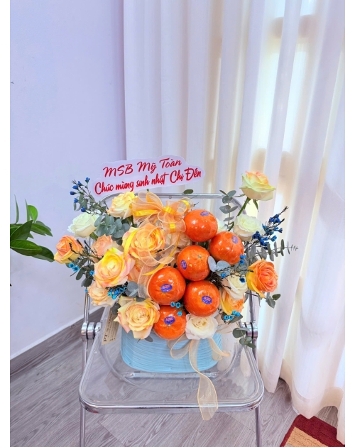 Giỏ cam mix hoa tươi 