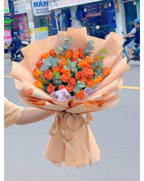 Bó hoa hồng tone cam tặng sinh nhật 
