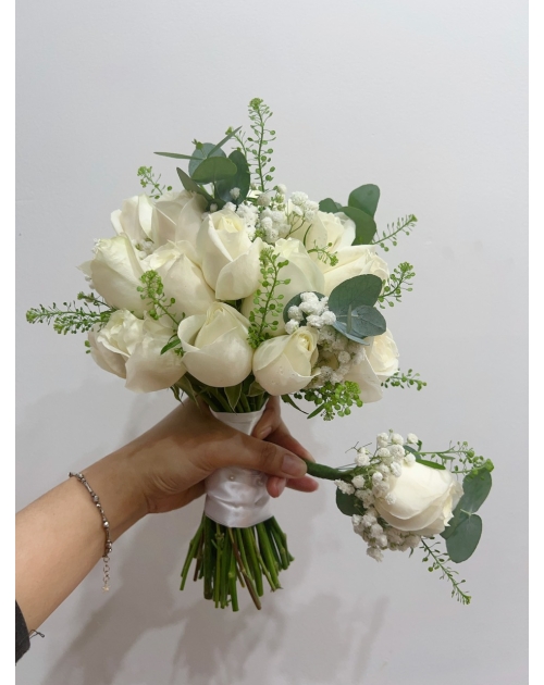 Hoa cưới hồng trắng