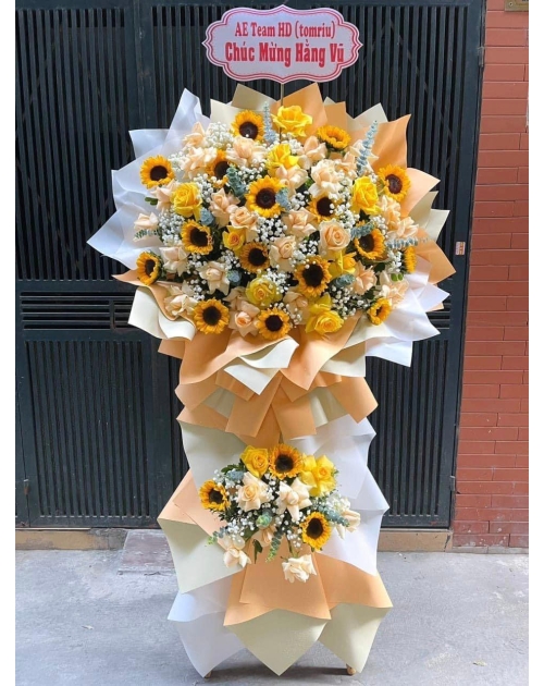 Kệ khai trương tone vàng hướng dương 