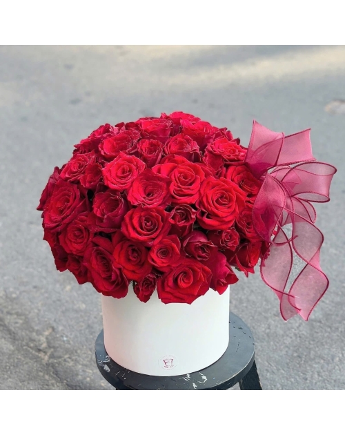 Hộp hoa Hồng đỏ tròn