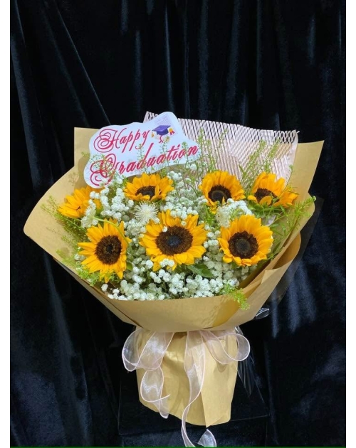 Bó hoa hướng dương 7 bông kèm baby