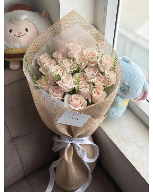 Bó hoa  hồng kem thủ Đức 