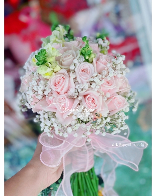 Hoa Cưới màu Hồng paster 