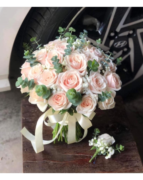 Hoa cưới tone Hồng nhẹ nhàng 