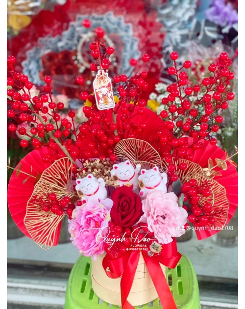 Tượng mèo thần tài mini